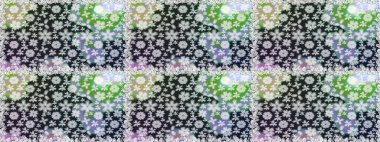 Düz Çiçek Elementleri Tasarımı. Renkli Bahar Temalı Kusursuz Arkaplan. Karalama çiçeği. Zentangle soyut çiçekleri. Raster illüstrasyonu. Şirin kumaş deseni.