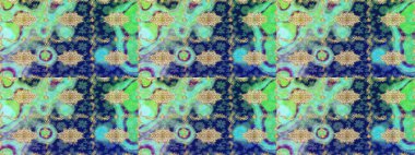 Kraliyet retro 'su mavi renkte. Altın şablon. Klasik çiçek dokusu. Raster illüstrasyonu. Eskiz kalıbı altın elementler. Kart, duvar kağıdı, ambalaj, tekstil için klasik tasarım.