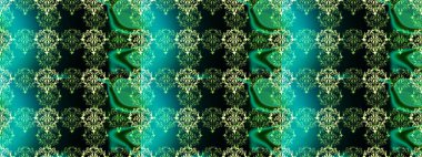 Nazik, narin çiçek arkaplanı. Yeşil, mavi ve siyah renkte çiçekler. Raster çiçek desenli ve çiçekli..