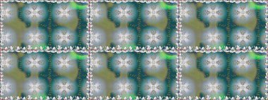 Düz Çiçek Elementleri Tasarımı. Mavi renkli çiçekler. Renkli Yaz Temalı Kusursuz Arkaplan. Raster illüstrasyonunda trendsiz çiçek deseni.