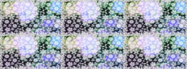 Parmak izi, kumaş, duvar kâğıdı, tekstil için raster dokusu. İşlemeli çiçekli, dikişsiz desen. Renkli grunge koloni çiçekleri ile soyut arkaplanı zenginleştirir.