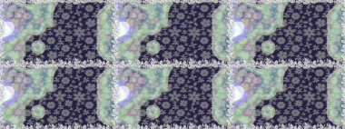 Gri renkli etnik çiçeklerle kusursuz bir desen. Asya Tekstil 'inde Raster Çiçek İllüstrasyonu.