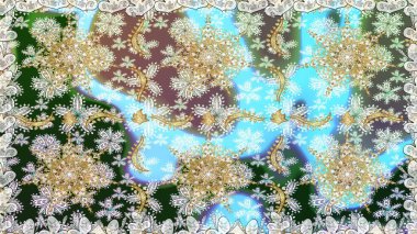 Altın elementlerle nötr renklerde altın desen. Raster geleneksel oryantasyon süsü. Kusursuz klasik altın desen.