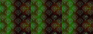 Sevimli çiçek raster deseni. Yeşil, kahverengi ve siyah renkli çiçekler. Renkli Yaz Temalı Kusursuz Arkaplan. Düz Çiçek Elementleri Tasarımı.