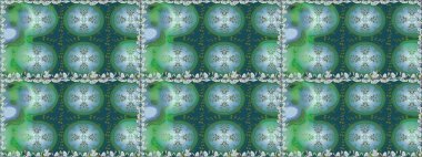 Çiçekli el, pürüzsüz desen çizmiş. Modern gelişim yeşil raster arka plan duvar kâğıdı illüstrasyon klasik çizgili iz sürme desenli çiçekler, çiçekli süsler.