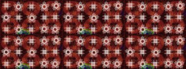 Raster illüstrasyonu. Kahverengi, kırmızı ve nötr renklerde kar taneleri. Yılbaşı Biçimi.