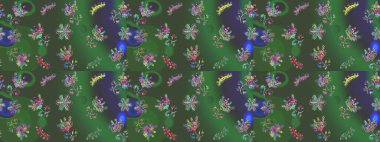 Renkli arka planda izole kar taneleri. Raster illüstrasyonu. Kar taneleri radyal yeşil, menekşe ve mavi renkler.