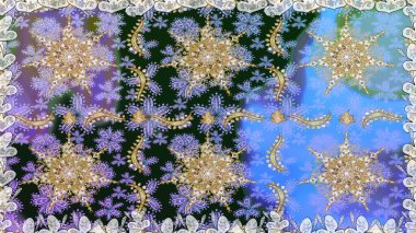 Barok tarzında kusursuz bir doğulu süsü. Geleneksel altın sarısı desenli mavi renkli ve altın elementli.