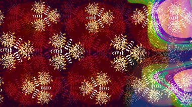 Raster düz çiçek çizim deseni. Hediye ambalaj kağıdı, tebrik kartları, posterler ve pankart tasarımı. Kırmızı renkte çiçekler.