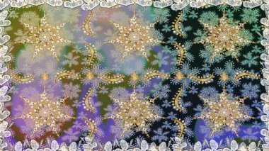 Klasik klasik klasik arka plan. Geleneksel oryantasyon süsü. Kusursuz klasik raster grisi ve altın desen.