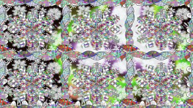 Çiçek süsü ile kusursuz desen. Tarafsız renklerde çiçekler. Raster illüstrasyonu.