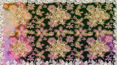 Gri renklerde, altın elementlerle kusursuz desen. Kusursuz altın desen. Raster doğulu süsü.