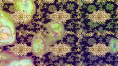 Senin tasarımın için, duvar kağıdı. Raster geometrik arka plan. Tarafsız renklerde altın çiçekli eskiz deseni. Altın renkli çizim çizimi.