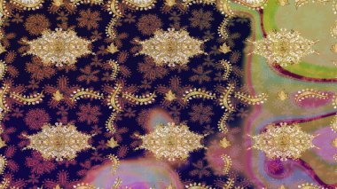 Gri ve altın desenli. Tekrarlayan ögelerle soyut arkaplan çiz. Zarif raster klasik desen.