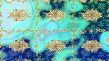 Noel, kar tanesi, yeni yıl 2019. Mavi renklerde altın elementli eskiz kalıbı.