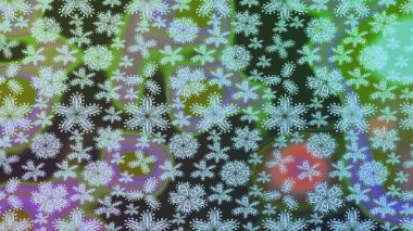 Yeşil renkli etnik çiçeklerle süslenmiş zarif bir eskiz şekli. Asya Tekstil 'inde Raster Çiçek İllüstrasyonu.