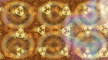 Patlayan çiçekler soyut olarak yerleştirilmiş. Raster deseni. Kahverengi renklerde bahar çiçekleri. Raster illüstrasyonu.