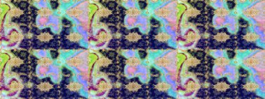 Oriental raster klasik mavi ve altın desenli. Raster illüstrasyonu. Soyut arkaplan çizimi.