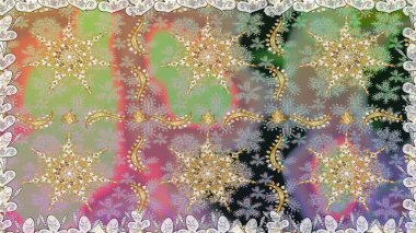 Çiçek deseni. Şık bir grafik desen. Duvar kâğıdı barok, İspanyol kumaşı. Tarafsız renklerde altın elementler. Kusursuz raster arkaplanı.