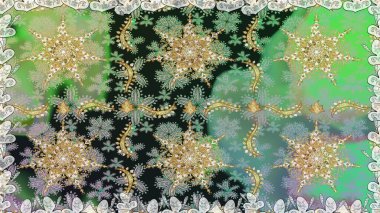 Klasik raster şablonu. Tekrarlayan elementlerle kusursuz soyut arkaplan. Gri ve altın desenli.