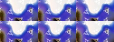 El çizimi çiçek çizimi deseni (fayans). Tekstil için suluboya eskiz deseni. Şirin çiçekleri, desenleri, mor, nötr ve mavi renkleri olan renkli çizim deseni.