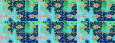 Barok tarzında eskiz oryantal süsü. Raster oryantal süs. Altın elementlerle mavi renklerde altın desen. Geleneksel klasik altın desen.