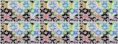 Poster veya kapak için arka plan. Davet ve kartpostal tasarımı için dekoratif çiçek elemanları. Yaprakları ile dikişsiz desen. Sevimli zarif çiçekler Raster illüstrasyon. Tekstil için şekil.