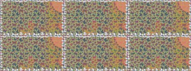 Kusursuz desen. Kağıt, kumaş, ambalaj kağıdı ve duvar kâğıdı tasarımı için hoş bir arkaplan. El çizimi kelebekli moda raster yaz deseni. Raster illüstrasyonu.