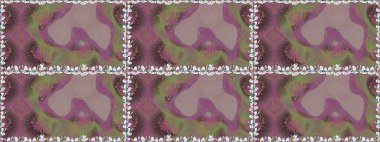 Kahverengi renklerde. Çiçekli güzel suluboya desen. Raster illüstrasyonu.