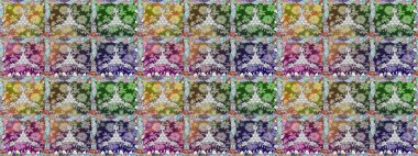 Organik elementler. Botanik kusursuz desen. Suluboya etkisi. Raster deseni.