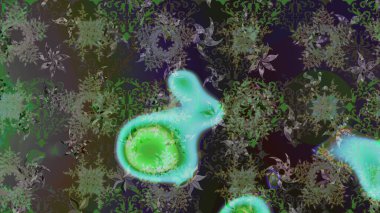 Çiçekli karalama şeklinde Raster çiçek deseni. Yumuşak, bahar çiçekli arka plan. Gri renkli çiçekler.