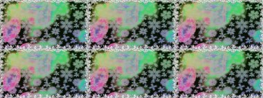 Yapraklı çiçekler ve kır renkli papatya çiçekleri. Kusursuz bir arka plan modeli. Raster - stok.