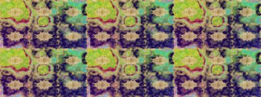 Raster eskiz deseni, altın antika ortaçağ dekoratifi, yapraklar ve yeşil renkli altın desenli süslemeler. Kraliyet lüksü, altın barok kumaş rengi..