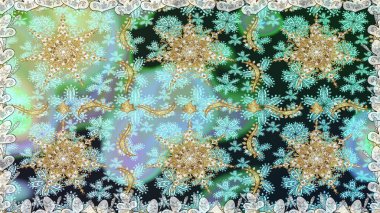 Kusursuz kıvırcık saçlar. Raster altın desen. Doğulu stil, altın elementlerle altın deseni nötr renklerle donatır..