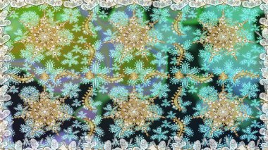 Barok tarzında kusursuz bir doğulu süsü. Raster geleneksel altın pürüzsüz desen nötr renkler üzerinde.