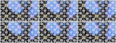 Renkli, pürüzsüz desen. Raster illüstrasyonu. Çiçek duvar kâğıdı. Mavi renkli şirin tekstil tarzında. Çiçek arka planı.