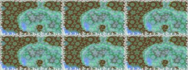 Suluboya, elle çizilmiş. Yeşil yapraklı yabani çiçekler. Raster illüstrasyonu. Kusursuz arkaplan deseni.