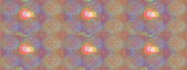 Kusursuz çiçek deseni. Raster illüstrasyonu. Asya tekstil tarzında. Tarafsız, bej ve gri renklerde çiçekler. Raster illüstrasyonu.