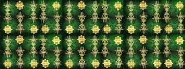 Güzel süs eşyası. Yeşil, gri ve sarı renkli kar tanesi süsü. Kar tanesi süsü Raster illüstrasyonu. Kar taneleri izole edildi.