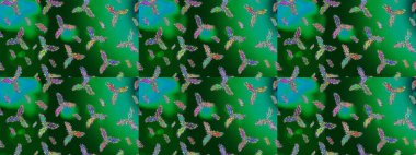 Düz kar karalama ikonları, yılbaşı afişi için kar taneleri silueti, kartlar. Yeni yıl kar tanesi. Yeşil, mavi ve nötr renkler üzerine şirin soyut kar taneleri raster tasarımı.