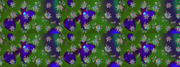 Kar taneli yeşil renkler. Renkli arka planda izole tatlı kar taneleri. Raster illüstrasyonu.