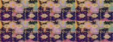 Kahverengi ve altın elementli altın çizim deseni. Tekrarlayan elementlerle soyut arkaplan oluşturun. Klasik altın desenli eskiz. Raster illüstrasyonu.