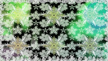 Küçük çiçekli kusursuz yay deseni. Suluboya tarzında yeşil renkte. Raster illüstrasyonu.