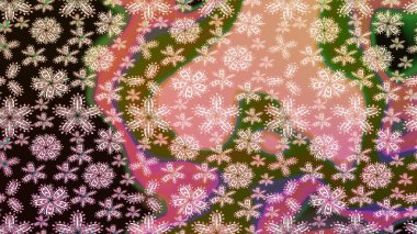 Raster illüstrasyonundaki çiçek desenli çizim. Pembe renkli çiçekler. Renkli Yaz Temalı eskiz kalıbı. Düz Çiçek Elementleri Tasarımı.