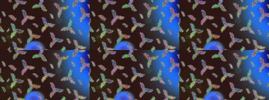 Desen snowflakes.raster Noel soyut renkli arka plan ile düşen kar tanesi. Raster illüstrasyon.