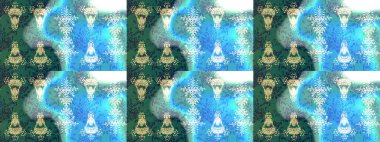 Doğum günü kartı ya da düğün davetiyesi. Mavi, yeşil ve nötr renklerde. Suluboya çiçek buketi. Raster illüstrasyonu. Çiçekli tebrik kartı. Çiçek arka planı.