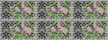 Şirin çiçek elementleri. Raster illüstrasyonu. Kusursuz desenli, modaya uygun kumaş deseni. Renkli Bahar Temalı Kusursuz Arkaplan. Düz Çiçek Elementleri Tasarımı.