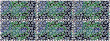 Küçük çiçekte hoş bir çiçek deseni var. Çiçeksel elementlerle süslenmiş zarif raster dokusu. Gri renkler ve parlak çiçekler üzerinde soyut, pürüzsüz desen.