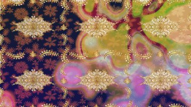 Noel, kar tanesi, yeni yıl 2019. Bej renkli ve altın elementli eskiz kalıbı.