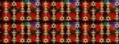 Renkli arka plan üzerinde izole sevimli kar taneleri. Raster resim. Soyut mandala veya kaprisli kar tanesi hat sanat tasarım.